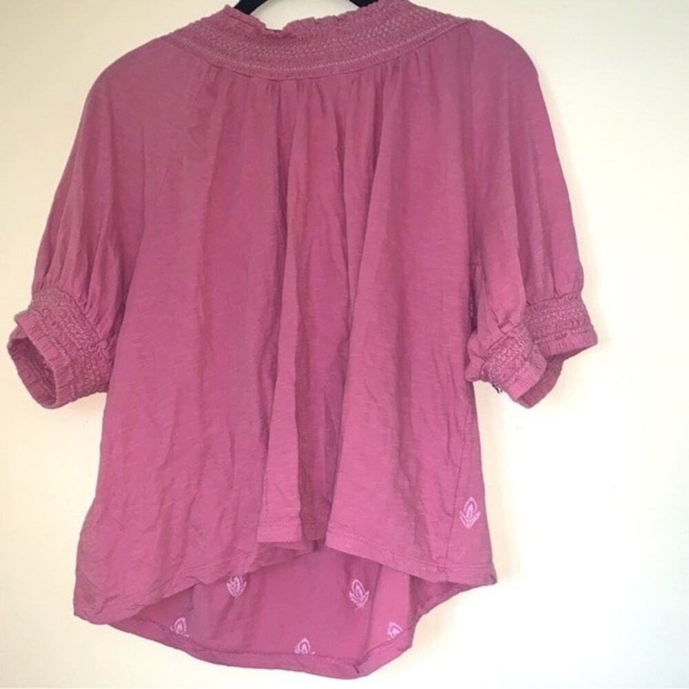 LUCKY Brand Top Blouse Womens Medium Rose Pink  Boho - Picture 6 of 7